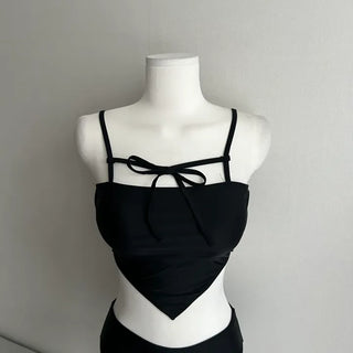 Ribbon Strap V-Cut Bikini Sexy Glam Staycation Garter