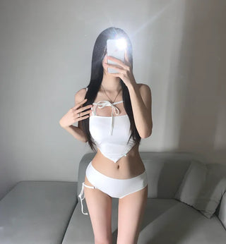 Ribbon Strap V-Cut Bikini Sexy Glam Staycation Garter