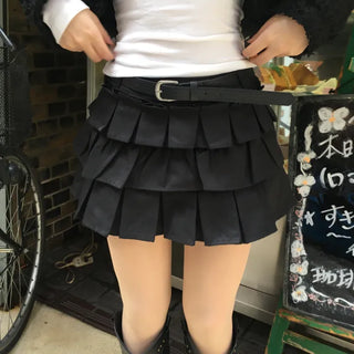 Cake Tier Ruffle Mini Skirt Belt Set Date