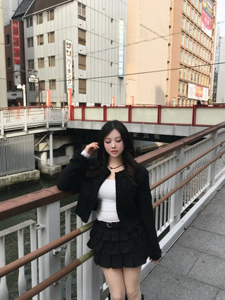 Cake Tier Ruffle Mini Skirt Belt Set Date