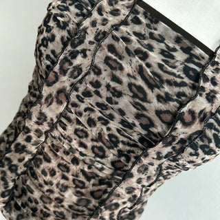 Leopard Scarf Shirred Top Tube Perfect Shot Gyaru
