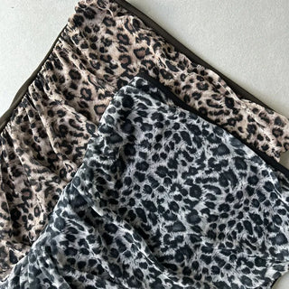 Leopard Scarf Shirred Top Tube Perfect Shot Gyaru