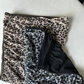 Leopard Scarf Shirred Top Tube Perfect Shot Gyaru