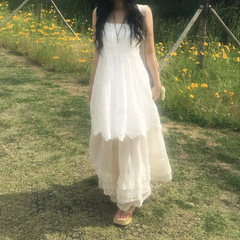 Floral Lace Bustier Layered Dress Sleeveless Mori Girl
