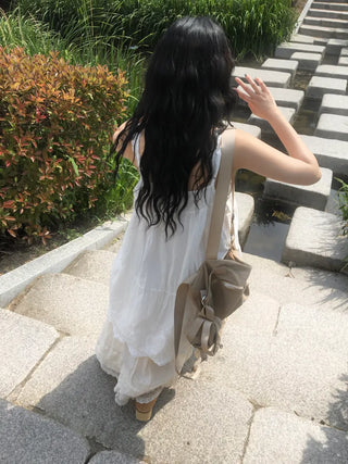 Floral Lace Bustier Layered Dress Sleeveless Mori Girl