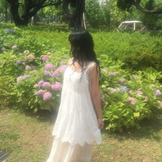 Floral Lace Bustier Layered Dress Sleeveless Mori Girl