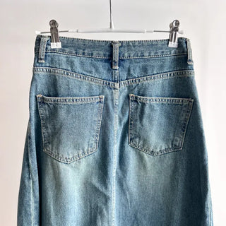 Synth Maxi Long Denim Skirt Filmed Layered Summer