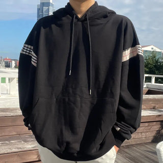 Burr Brown Check Color Block Unisex Hoodie