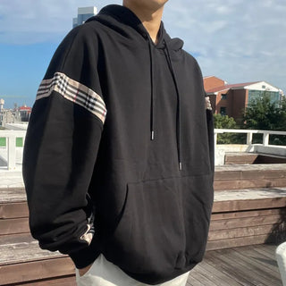 Burr Brown Check Color Block Unisex Hoodie