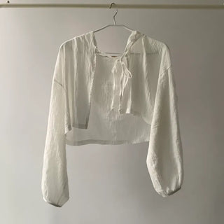Bear Hood Summer Cardigan Salanta See-through Hooded Crop