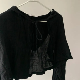 Bear Hood Summer Cardigan Salanta See-through Hooded Crop