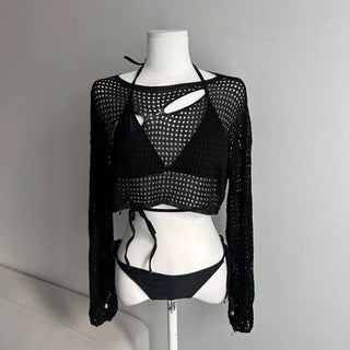 Damaged Knit Cover-up Bikini Basic Body Profile For