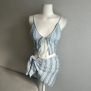 Yomi Frill Butterfly Sleeveless Bikini Cover-up Set Hotel