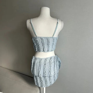 Yomi Frill Butterfly Sleeveless Bikini Cover-up Set Hotel