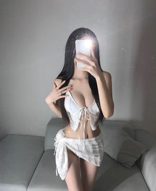 Yomi Frill Butterfly Sleeveless Bikini Cover-up Set Hotel