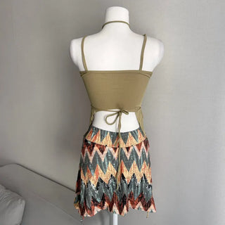 Ethnic Mood Strap Butterfly Bikini Two-Piece Set Hippie