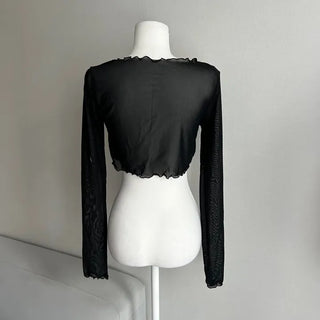 See-through Twist Bikini Cover-up Yoga Pilates Cardigan Summer