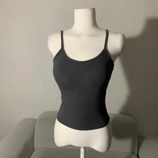 Stretchy Cup Sleeveless Tank Top Strap with Built-in
