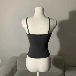 Stretchy Cup Sleeveless Tank Top Strap with Built-in