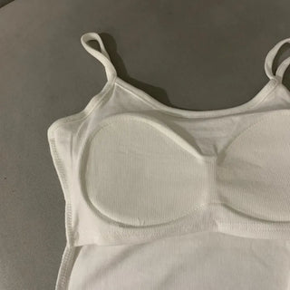 Stretchy Cup Sleeveless Tank Top Strap with Built-in