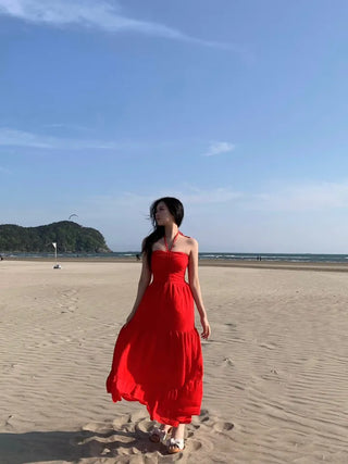 Long Shirred Strap Top Dress Resort Southeast Asia
