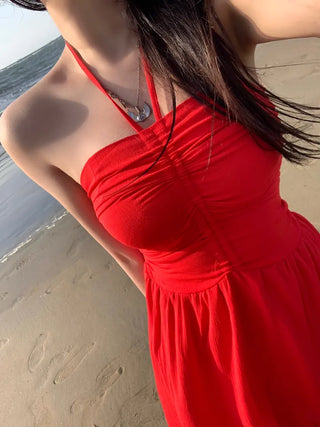 Long Shirred Strap Top Dress Resort Southeast Asia