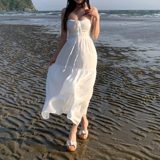 Long Shirred Strap Top Dress Resort Southeast Asia