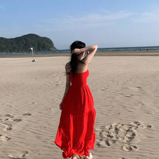 Long Shirred Strap Top Dress Resort Southeast Asia