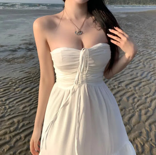Long Shirred Strap Top Dress Resort Southeast Asia