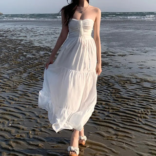 Long Shirred Strap Top Dress Resort Southeast Asia