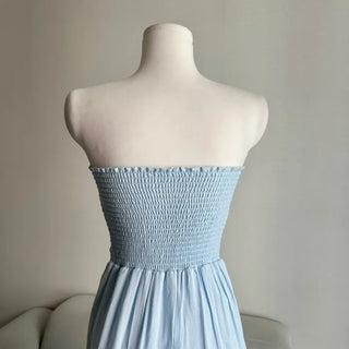 Long Shirred Strap Top Dress Resort Southeast Asia