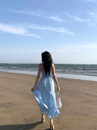 Long Shirred Strap Top Dress Resort Southeast Asia