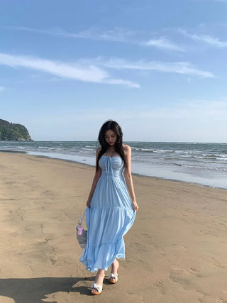Long Shirred Strap Top Dress Resort Southeast Asia