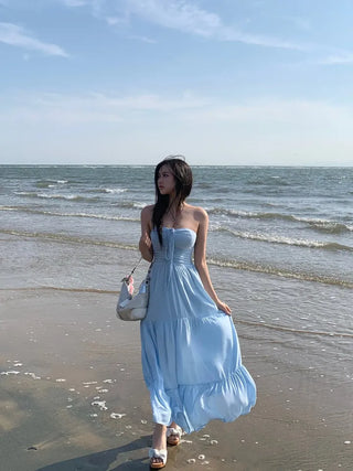 Long Shirred Strap Top Dress Resort Southeast Asia