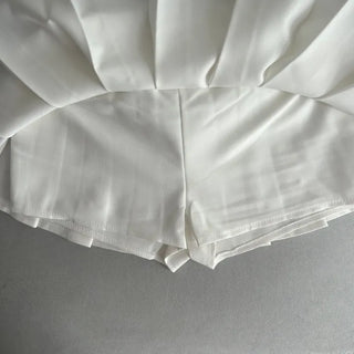 Tight-waisted Button Detail Pleated Skorts Skirt Mini Daily