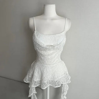 Lace Goddess Frill Wing Monokini Bikini Set Cover-up