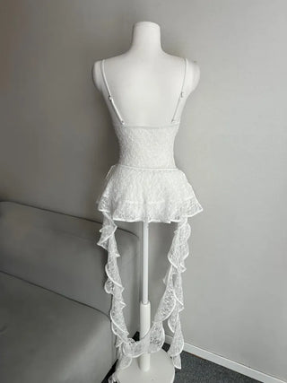 Lace Goddess Frill Wing Monokini Bikini Set Cover-up