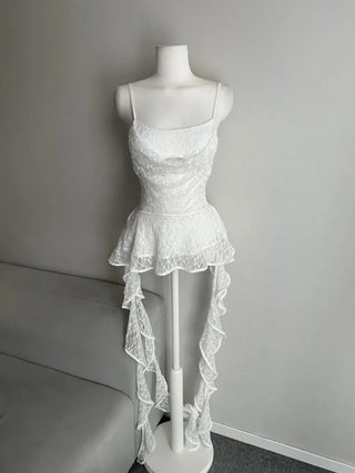 Lace Goddess Frill Wing Monokini Bikini Set Cover-up