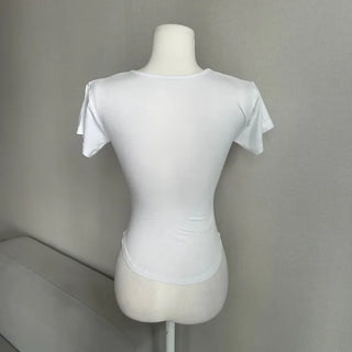 Armless U-Neck Rounded Short Sleeve T-Shirt Tee Sexy