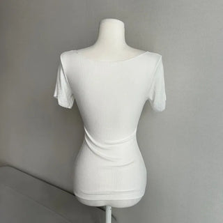 Summer Deep V-neck Arm Cover Short Sleeve T-shirt