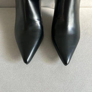 Diamond Punching Stiletto Long Boots Lightweight Pointed Toe