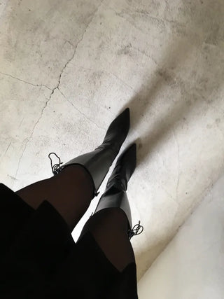 Diamond Punching Stiletto Long Boots Lightweight Pointed Toe