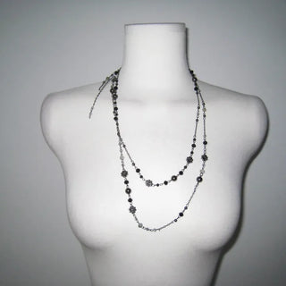 Ethnic Vintage Beaded Long Necklace Clover Oriental Unique