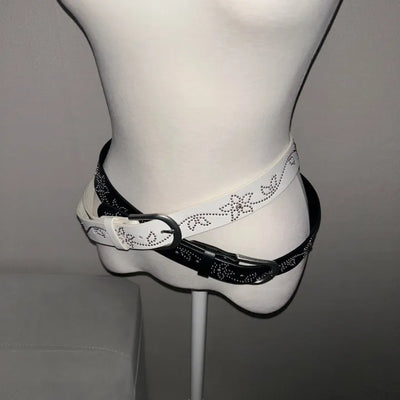 Unique Studded Flower Belt Layered Statement Item Daily