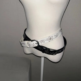 Unique Studded Flower Belt Layered Statement Item Daily