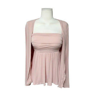 Stretchy Delicate Flare Top Cardigan Set Tube Fit