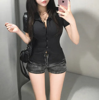 Stretch Slim Fit Short Sleeve Shirt Summer Daily