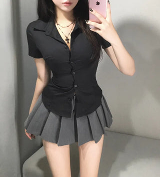 Stretch Slim Fit Short Sleeve Shirt Summer Daily