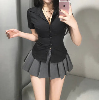 Stretch Slim Fit Short Sleeve Shirt Summer Daily