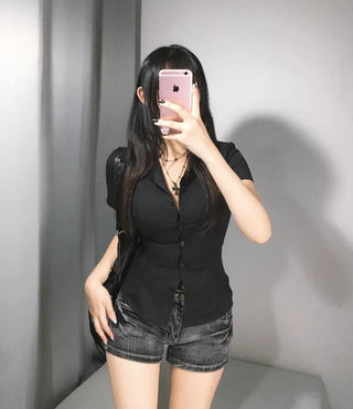 Stretch Slim Fit Short Sleeve Shirt Summer Daily